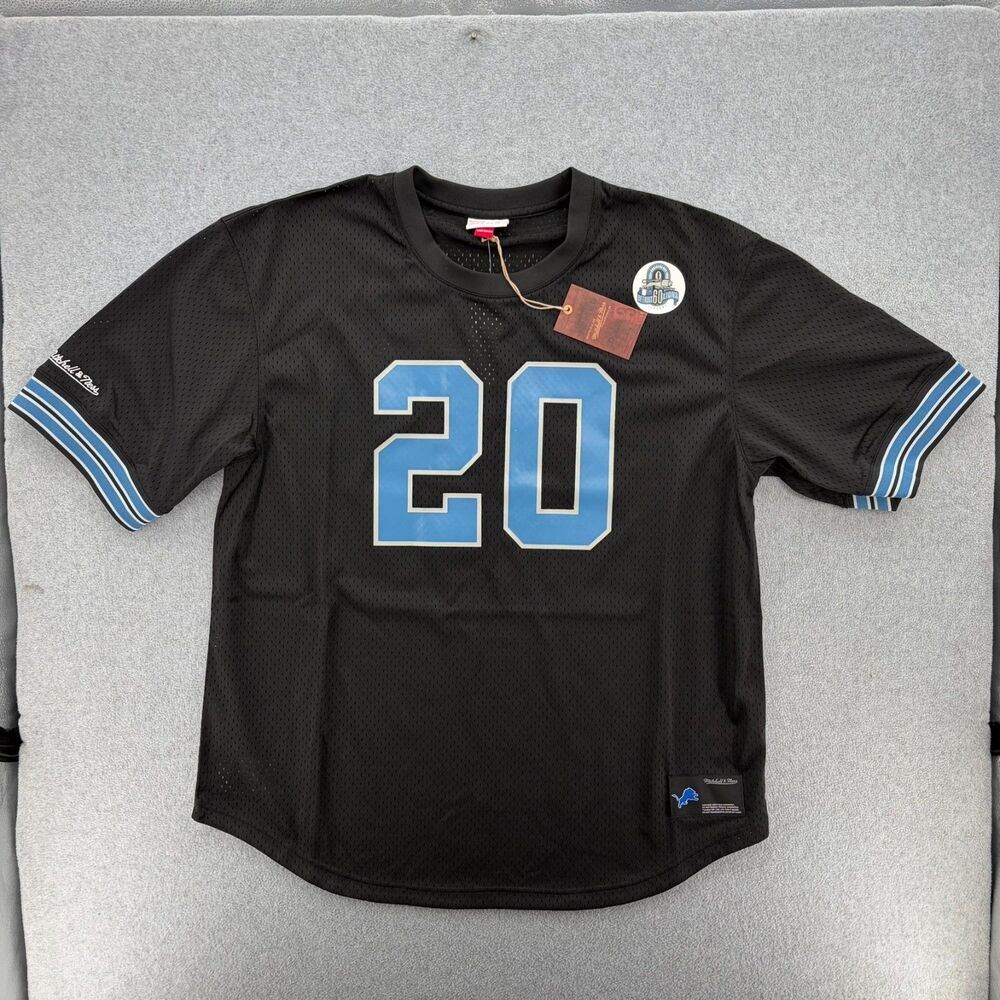 Mitchell & Ness Barry Sanders #20 Detroit Lions Jersey Men's 2XLT Black NWT